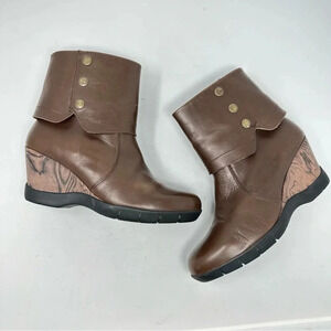 Sanita Maddox Brown Leather Booties size 39‎ US 8 - 8.5 EUC Comfort Classic